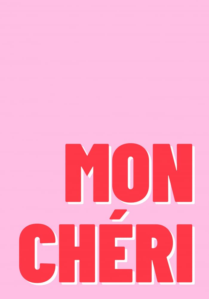 Mon Cheri Love Typography by Athene Fritsch — canvas wall art
