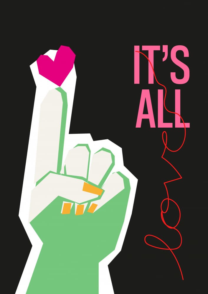 Love Hand Gesture by Frances Collett — canvas wall art