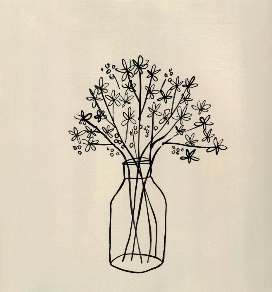 Minimalist Flower Bottle by Shelley Hampe — canvas wall art