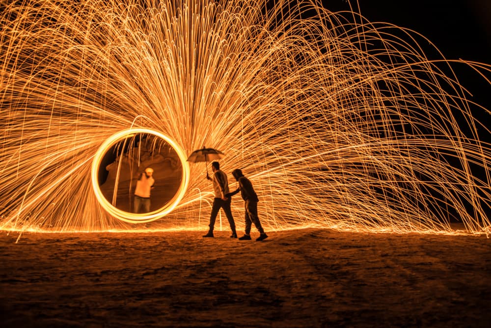 Fiery Night Spectacle by Mrinal Nath — canvas wall art