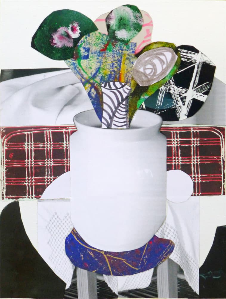 Colorful Collage Still Life by Pascal Marlin — canvas wall art