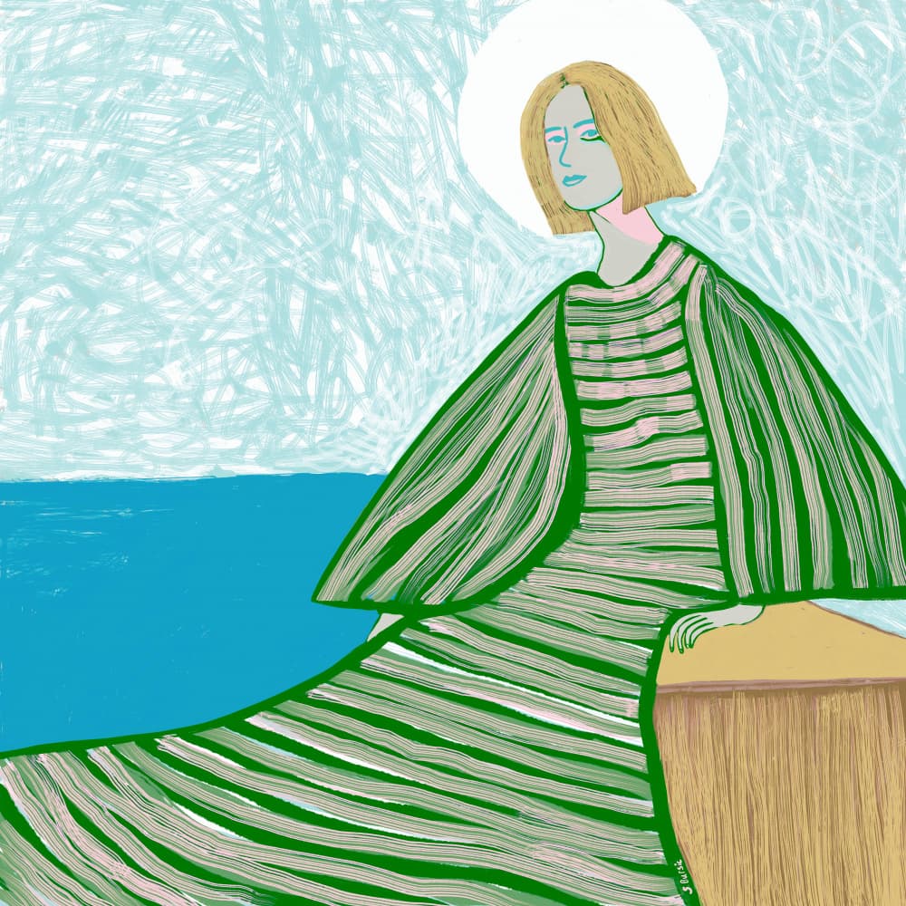 Serene Woman By Water by Sharyn Bursic — canvas wall art