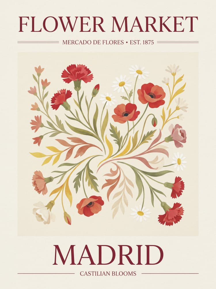 Madrid Flower Market by Andreas Magnusson — canvas wall art
