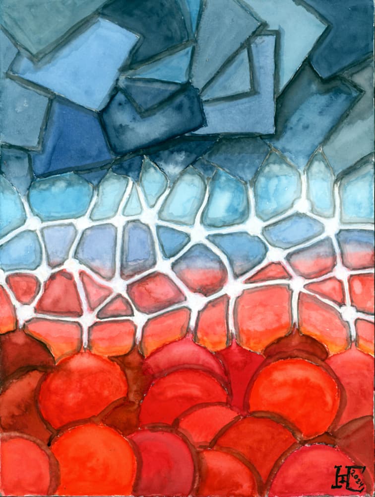Abstract Cool Warm Flow by Tim Hoinkis — canvas wall art
