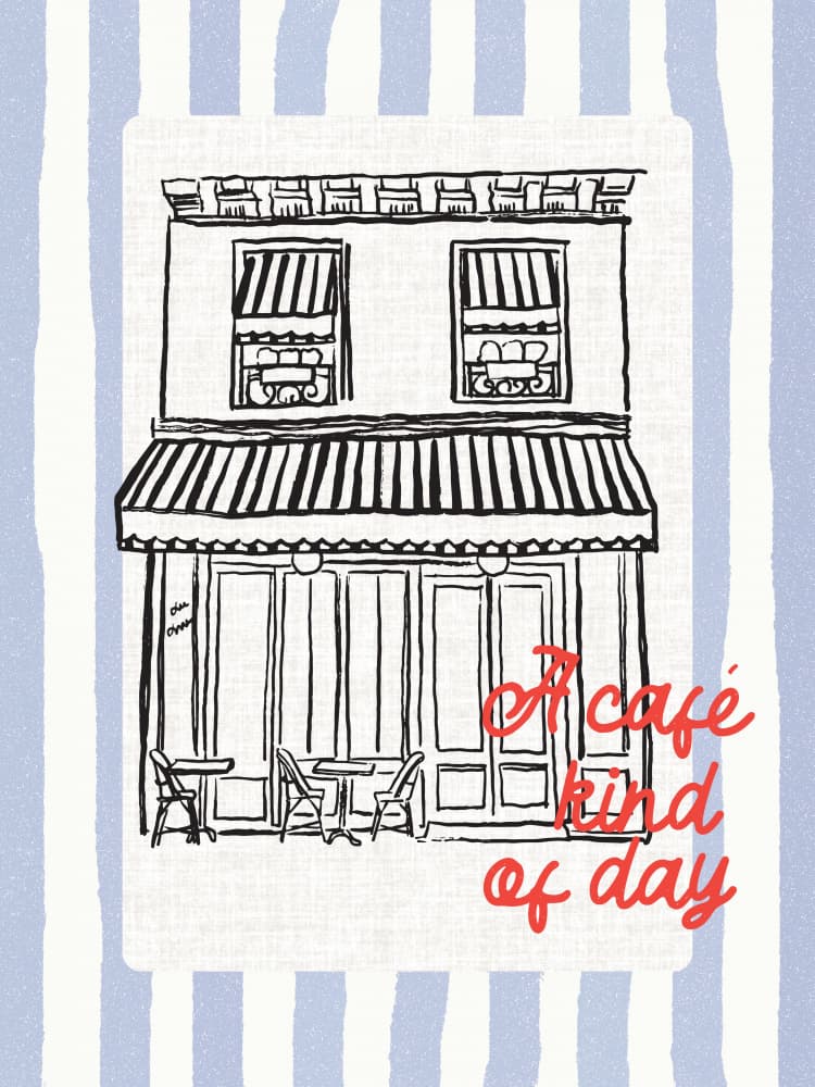 A Cafe Kind Day by Jolly and Dash — canvas wall art