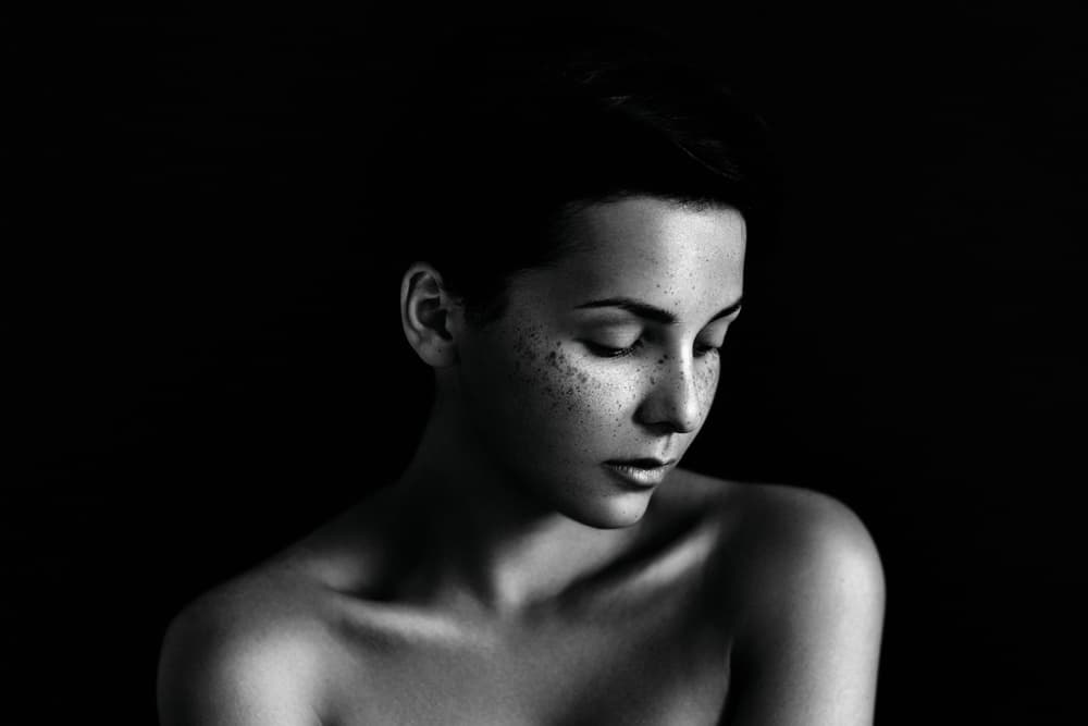 Pensive Freckled Beauty by Martina Nemcekova EP — canvas wall art