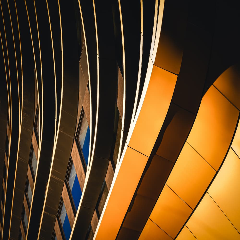 Golden Curves Architecture by Stefan Buder — canvas wall art