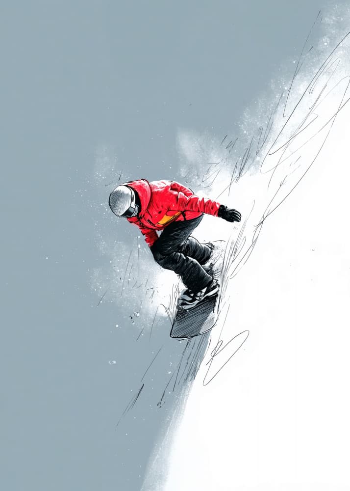 Extreme Snowboarding Action by Justyna Jaszke — canvas wall art