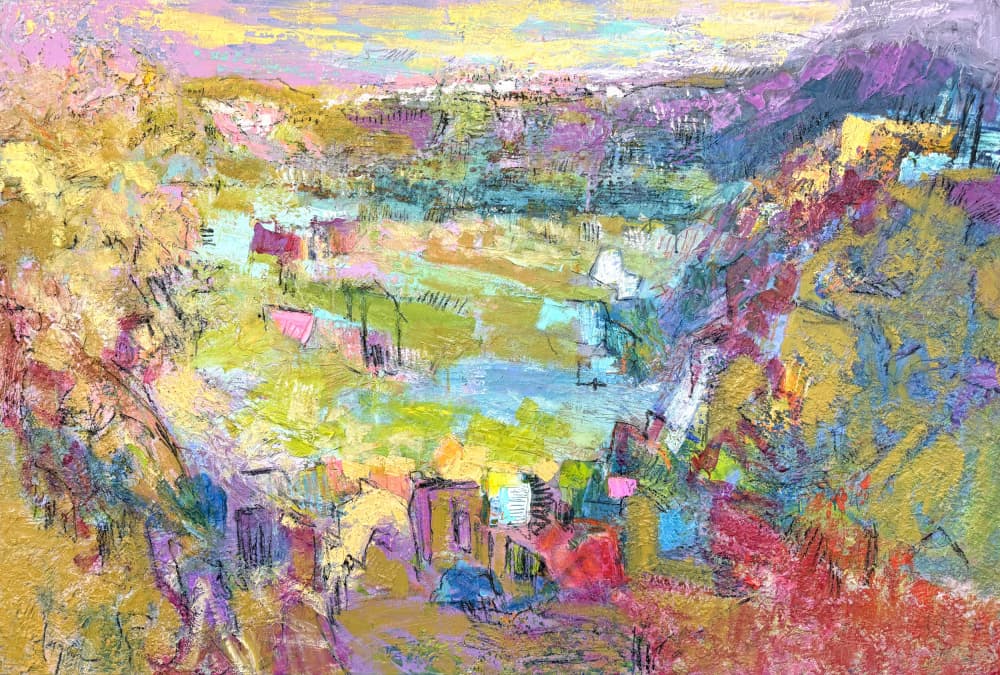Vibrant Valley Village by Dorothy Fagan — canvas wall art