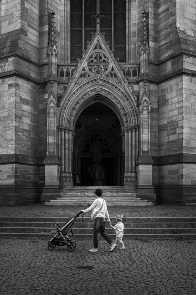 Gothic Church Family Moment by Eiji Yamamoto — canvas wall art