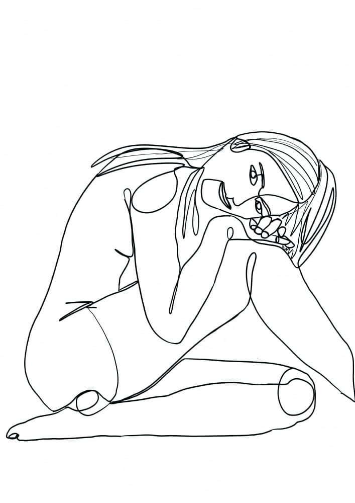 Minimalist Woman Line Art by Sharyn Bursic — canvas wall art