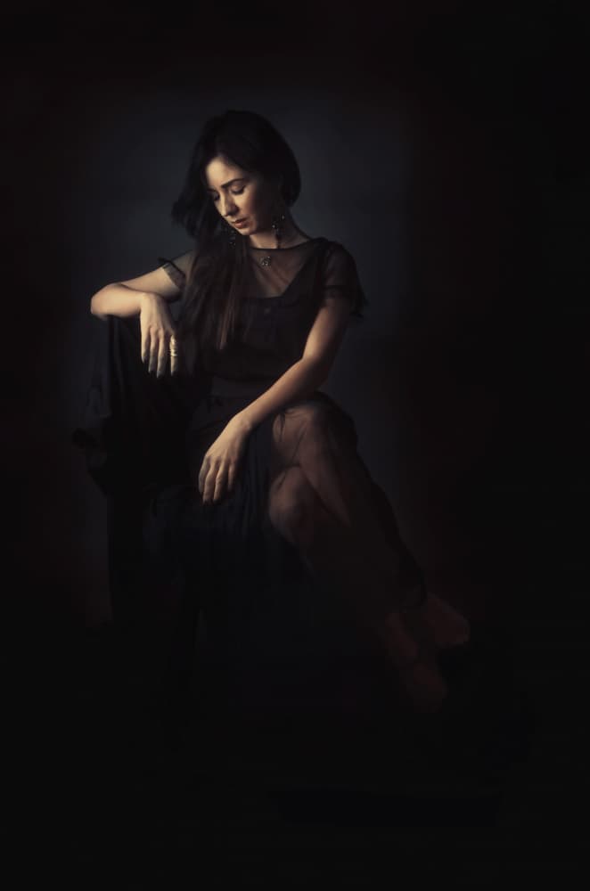 Pensive Woman Portrait by Paul Adrian Chis — canvas wall art