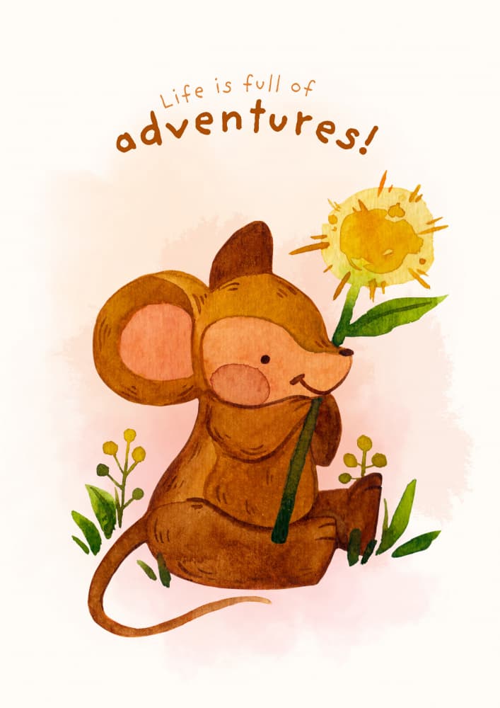 Whimsical Mouse Adventure by Saskia Michele — canvas wall art