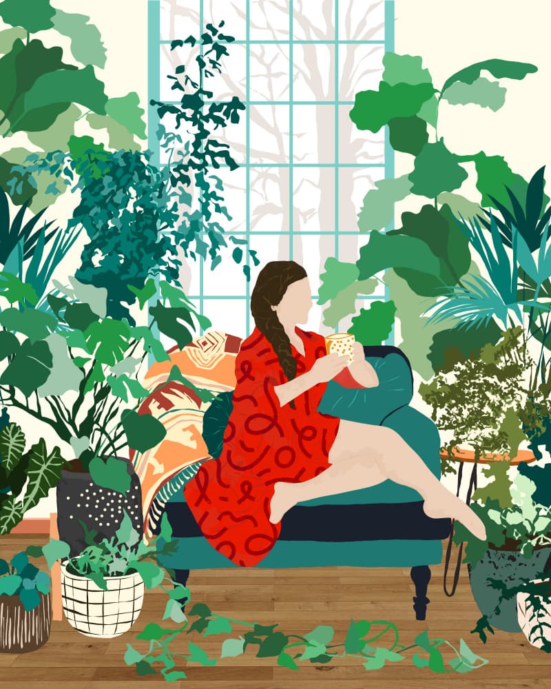 Cozy Plant Haven by Uma Gokhale — canvas wall art