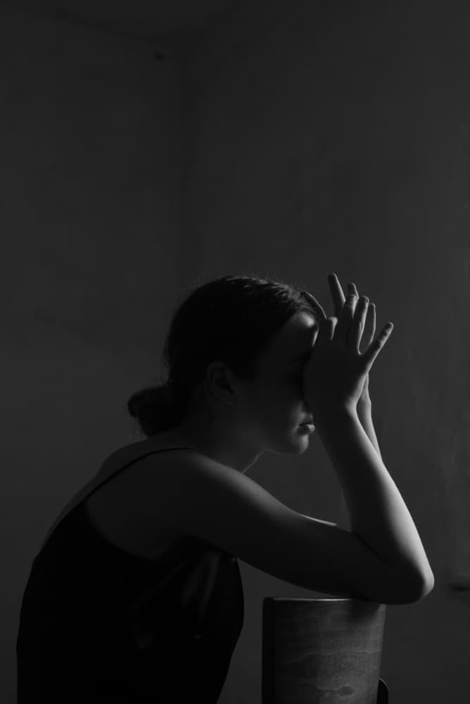 Pensive Woman Silhouette by Małgorzata Masarz — canvas wall art