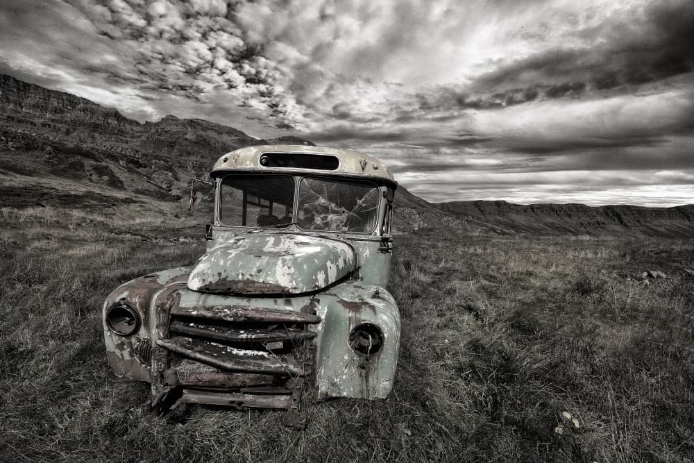 Abandoned Rusty Bus by Þorsteinn H. Ingibergsson — canvas wall art