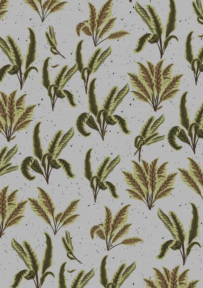Vintage Botanical Leaves Pattern by Nicholas — canvas wall art