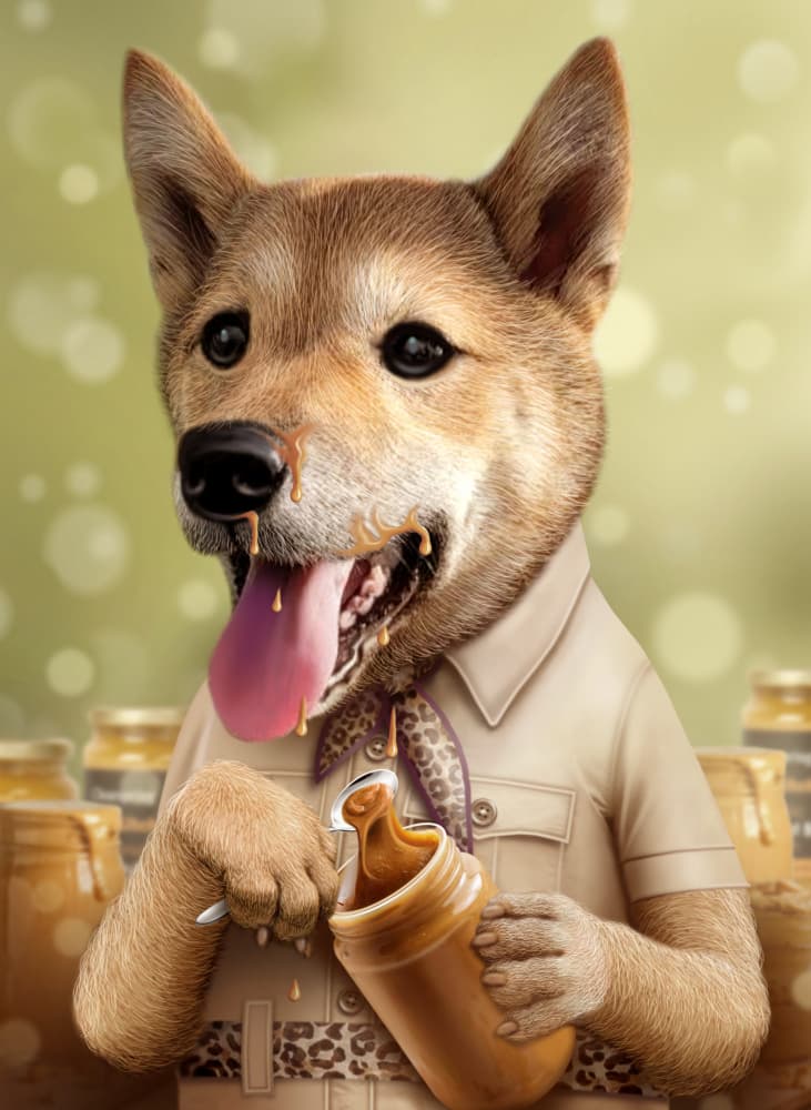 Messy Peanut Butter Dog by Adam Lawless — canvas wall art