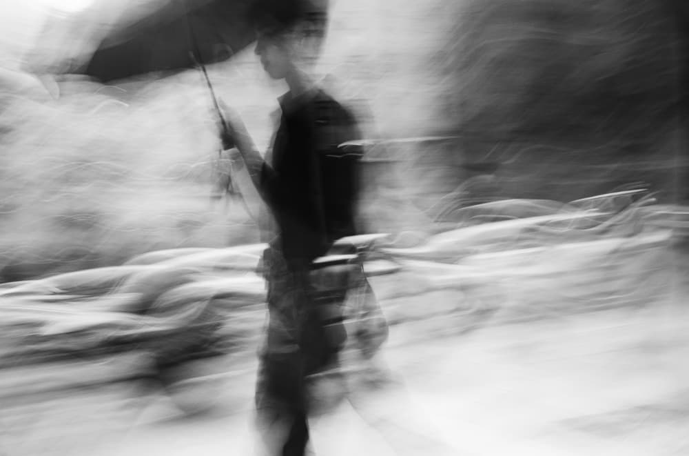 Walking Woman Motion Blur by Swen MUN — canvas wall art