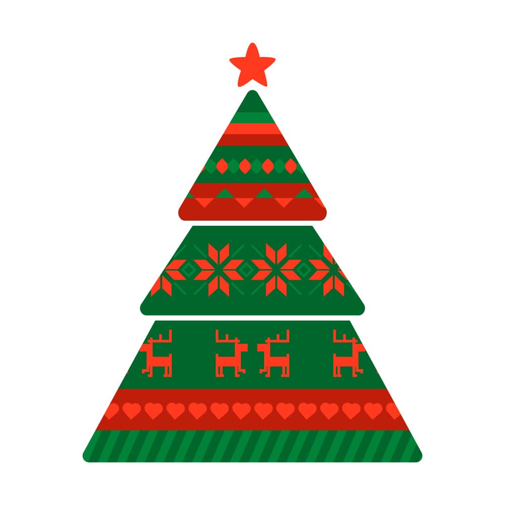 Fair Isle Christmas Tree by Marika Barsrsind — canvas wall art