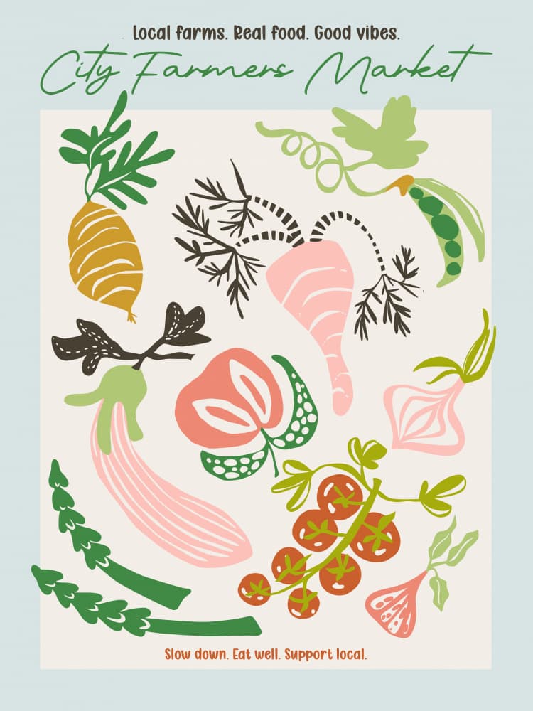 Farmers Market Bounty by Annick — canvas wall art