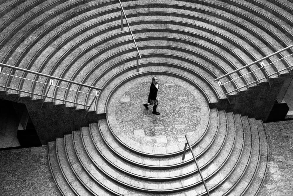 Circular Staircase Walk by Jurij Bizjak — canvas wall art