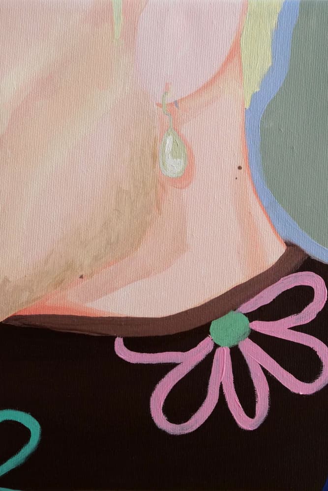 Blonde Woman Pink Flower by Sophia Novosel — canvas wall art