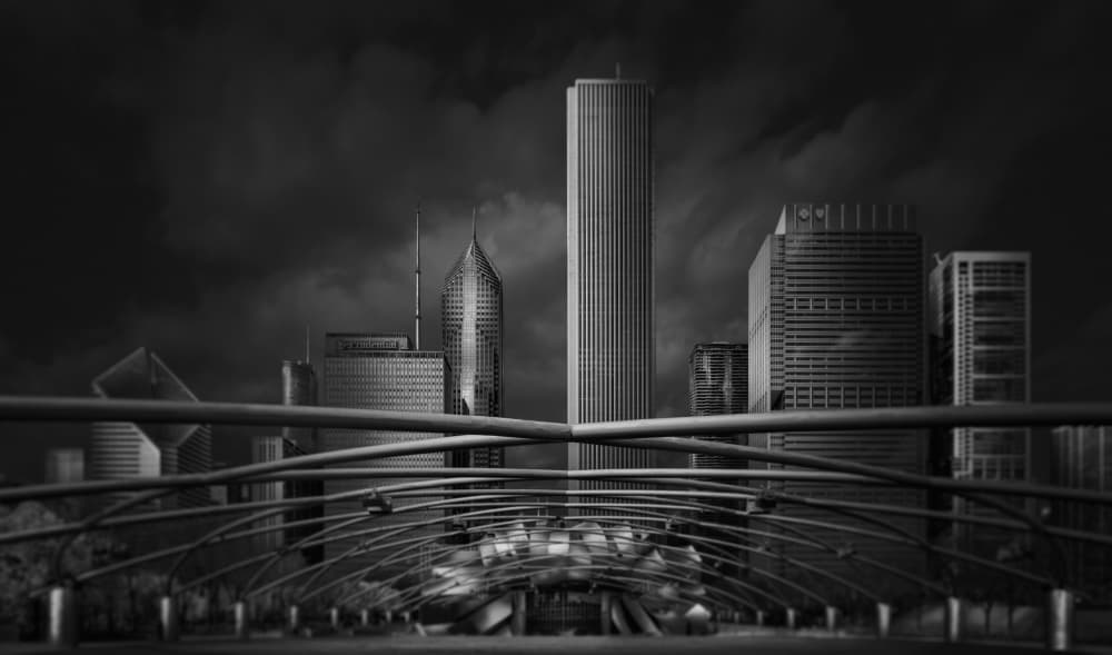 Dark Urban Architecture by Alvin Wang — canvas wall art