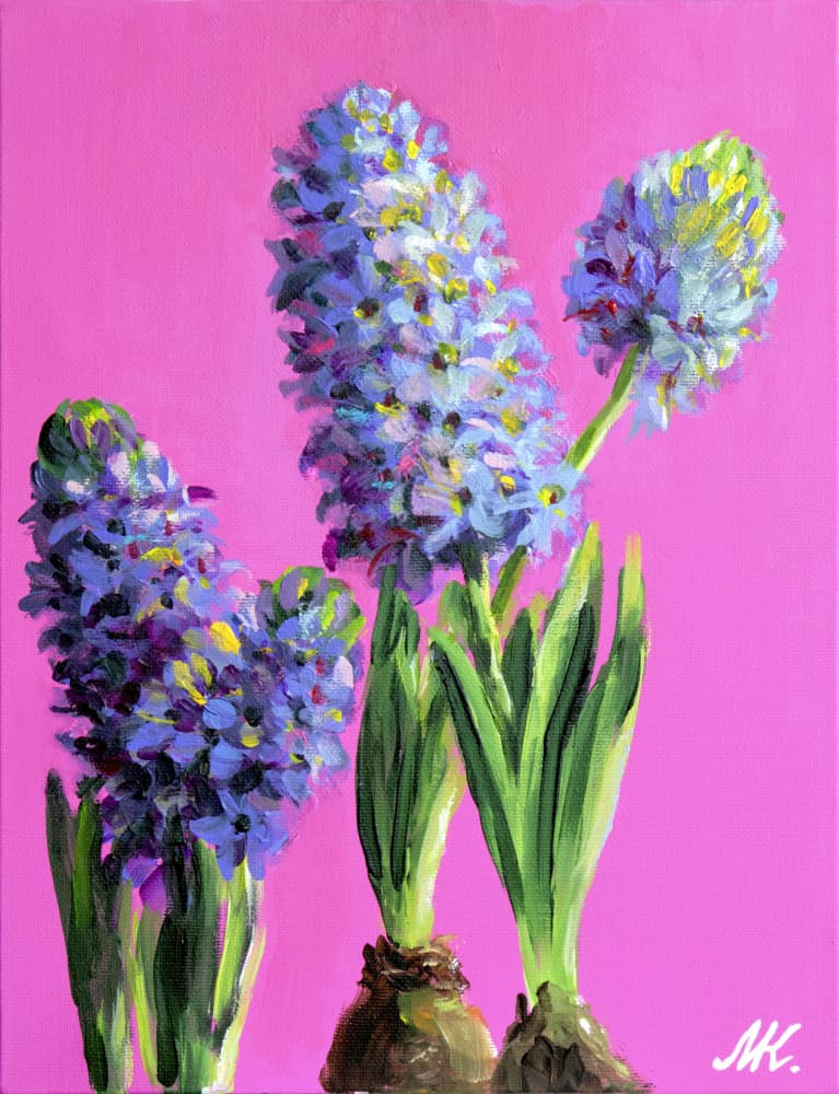 Bright Pink Hyacinths by Marina Kozyr — canvas wall art