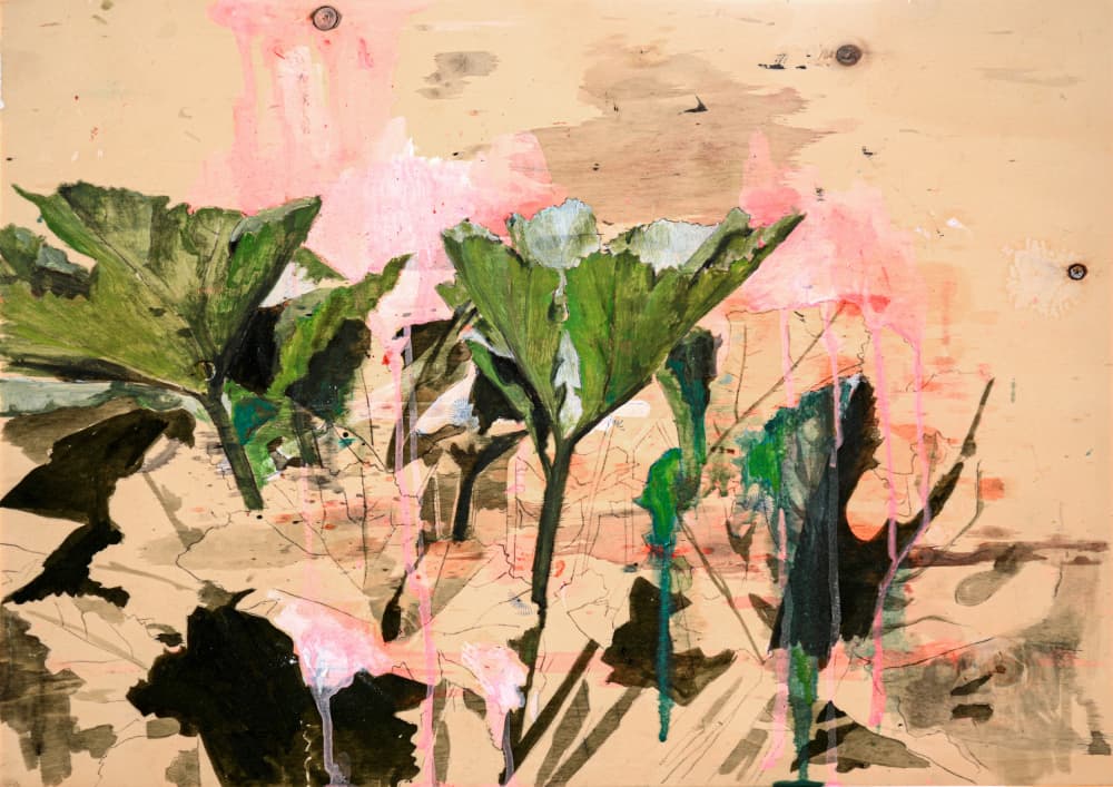 Botanical Pink Drips by David Diehl — canvas wall art