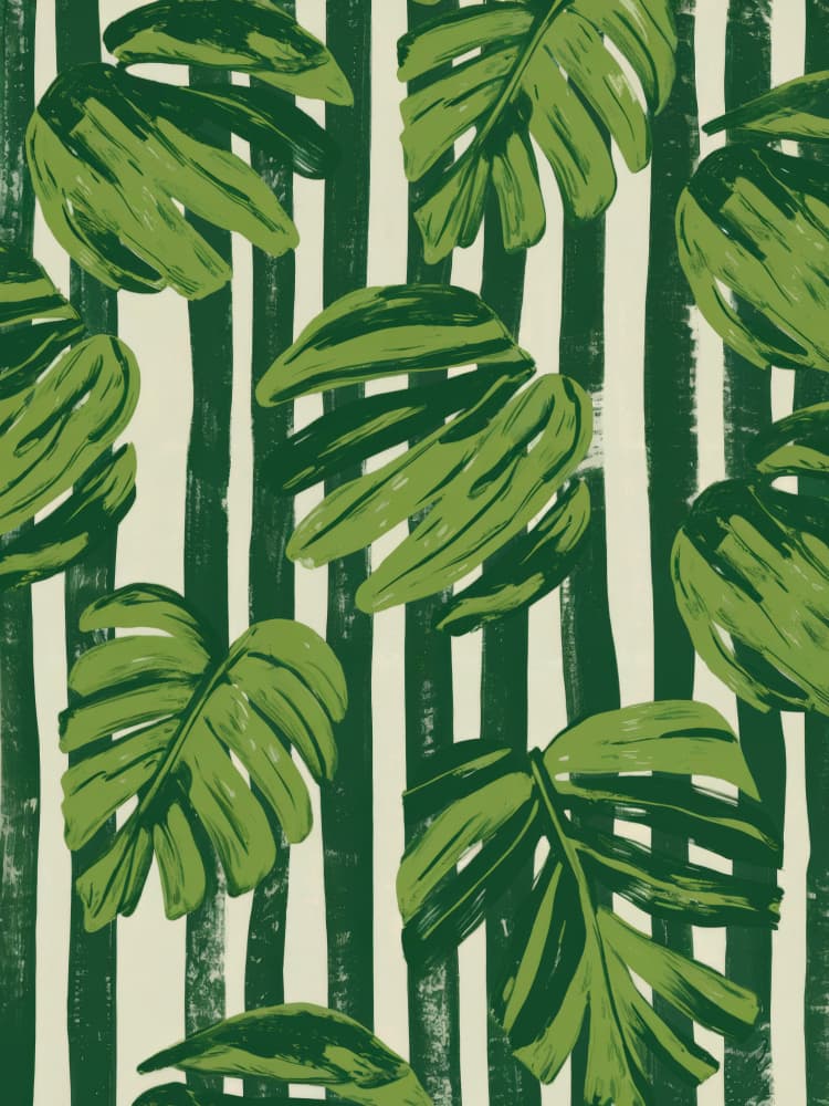 Monstera Leaf Stripes