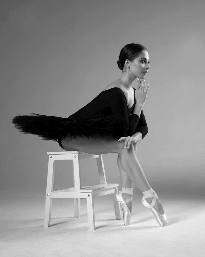 Elegant Ballerina Pose by Aneta Nikolova — canvas wall art