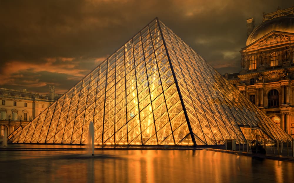 Golden Louvre Night by Isabelle DUPONT — canvas wall art