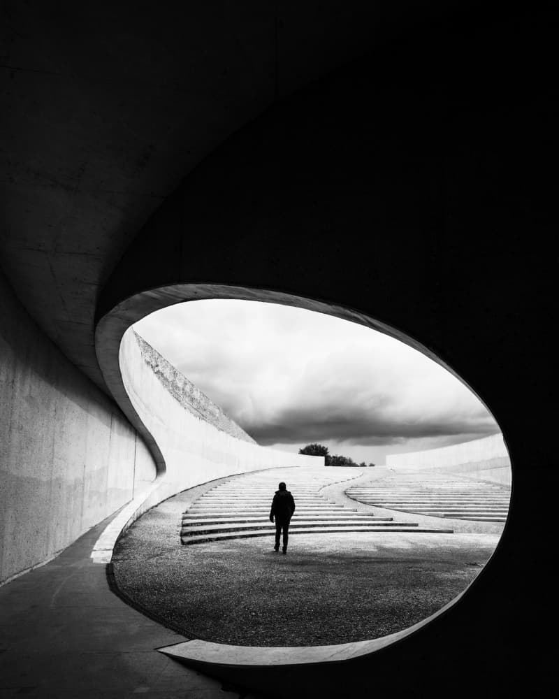 Lone Figure Modern Architecture by Sofie Steenhoudt — canvas wall art