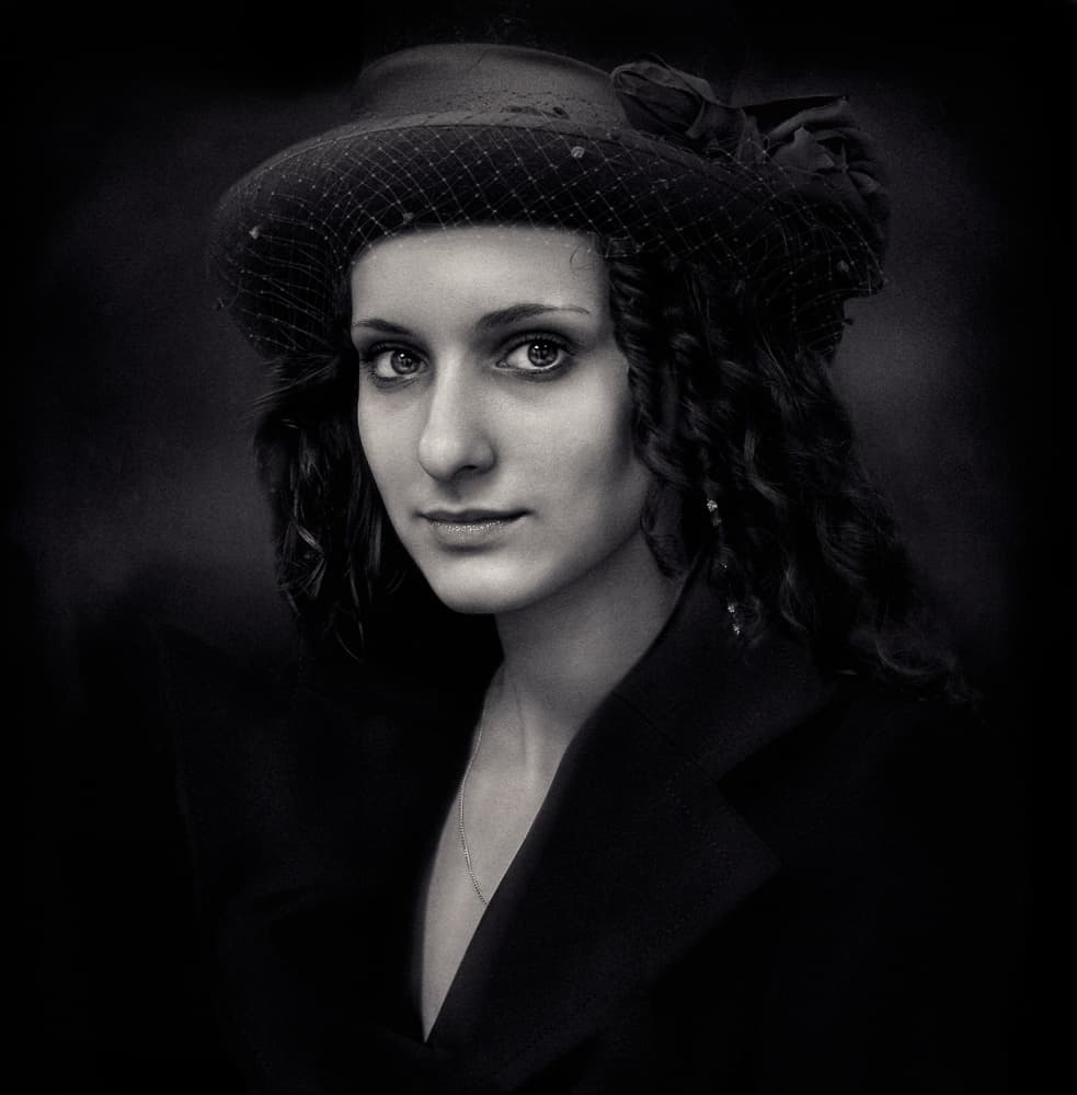Elegant Veiled Woman by Svetlana Melik-Nubarova — canvas wall art