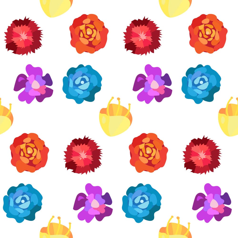 Vibrant Floral Pattern by Marika Barsrsind — canvas wall art
