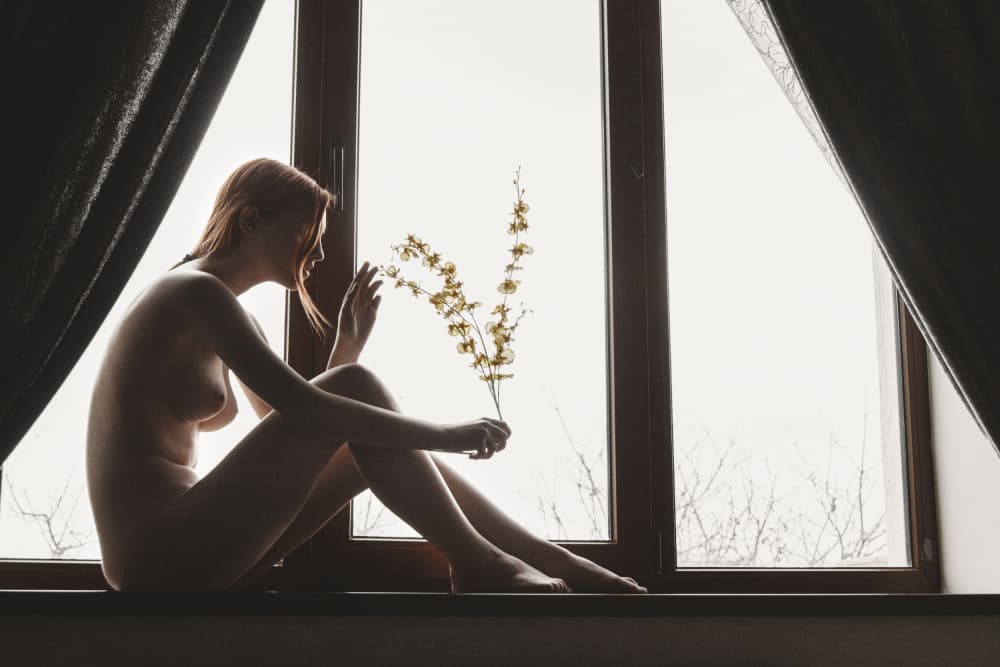 Serene Nude With Flowers by Anri Croizet — canvas wall art