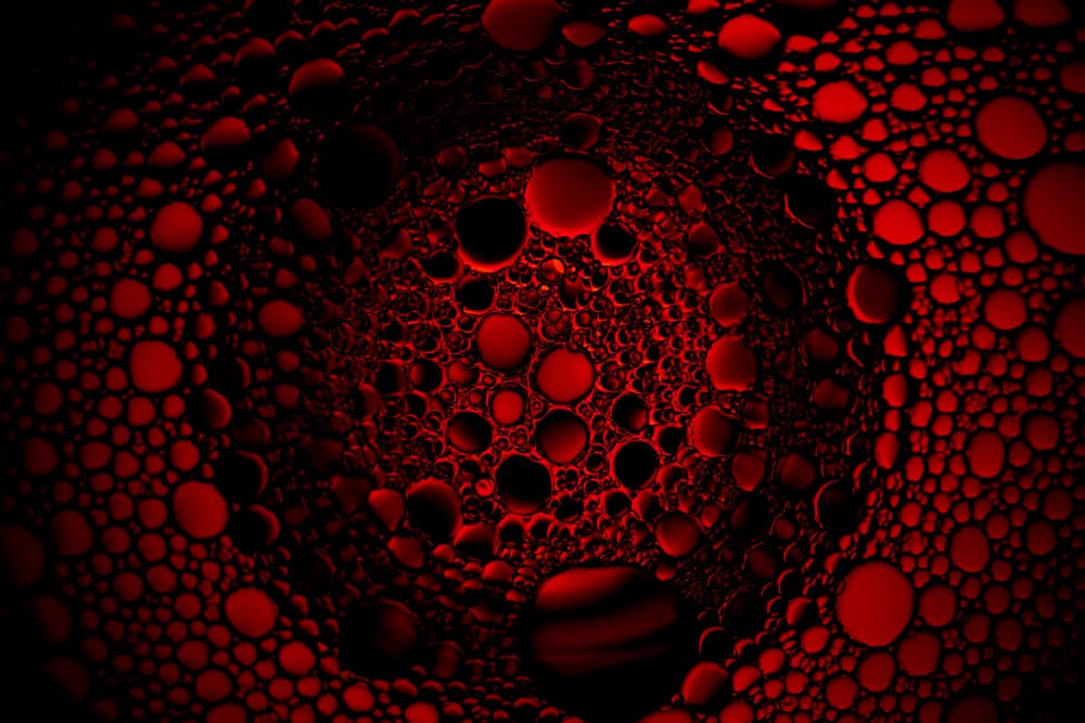 Crimson Swirl Bubbles by Vladislav Danilov — canvas wall art