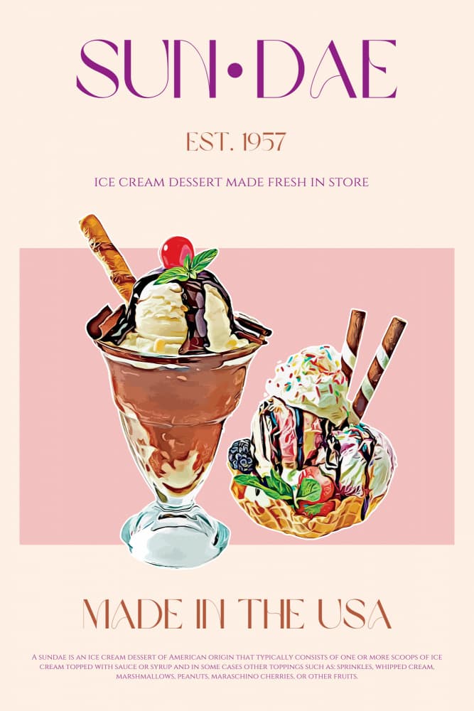 Delicious Sundaes by Nazma Khokhar — canvas wall art
