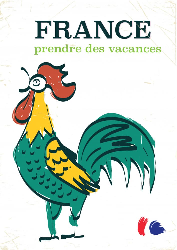 French Rooster Vacation by Nicholas — canvas wall art