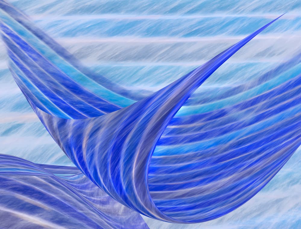 Flowing Blue Waves by Marc Huybrighs — canvas wall art