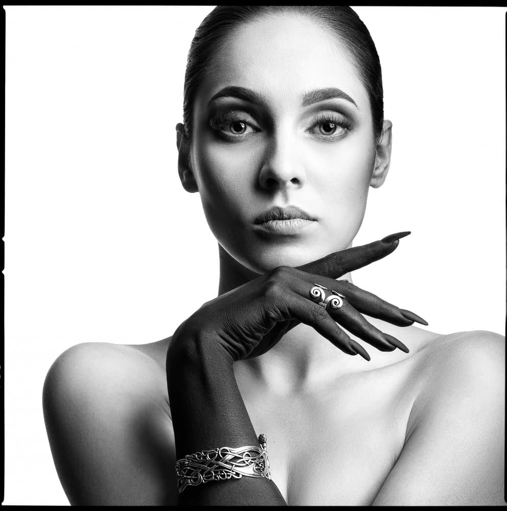 Black Glove Beauty by Mark Nazarov — canvas wall art