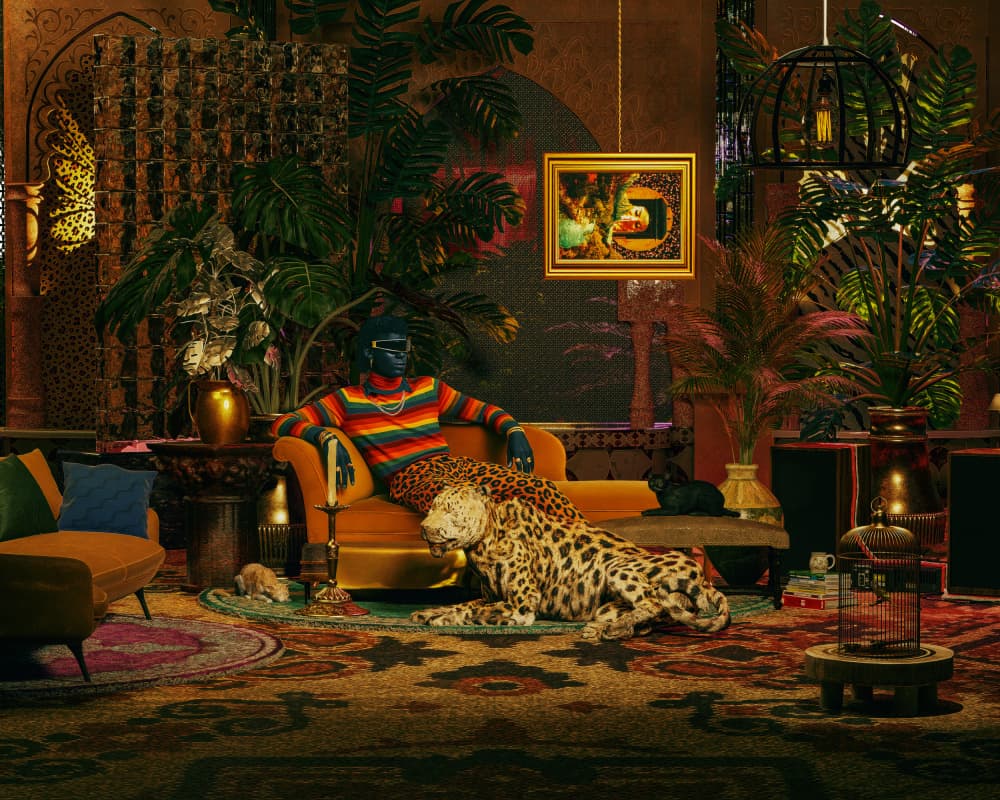 Opulent Leopard Lounge by CosmoZach — canvas wall art