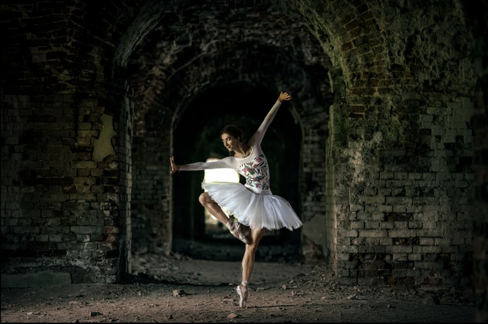 Graceful Dancer in Ruins by Waldemar Szmidt — canvas wall art