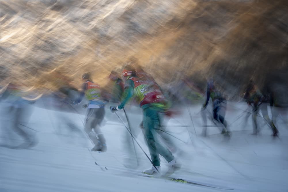 Dynamic Skiing Motion by Milan Malovrh — canvas wall art