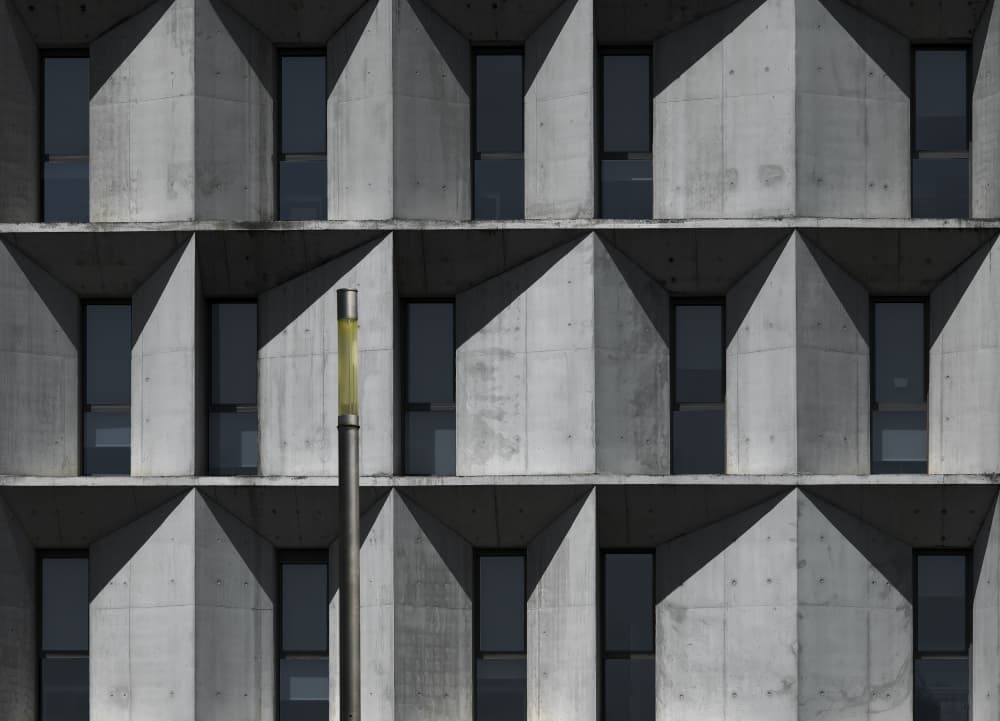 Geometric Concrete Facade by Wim Schuurmans — canvas wall art