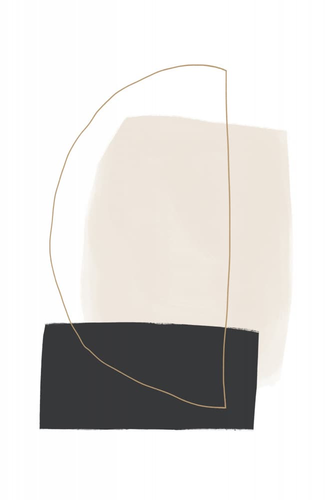 Geometric Shapes in Black, White and Beige Tones by uplusmestudio — canvas wall art