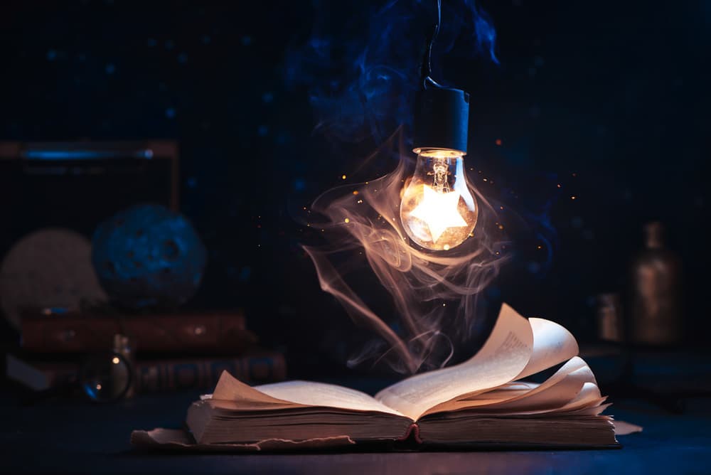 Mystical Book Light by Dina Belenko — canvas wall art