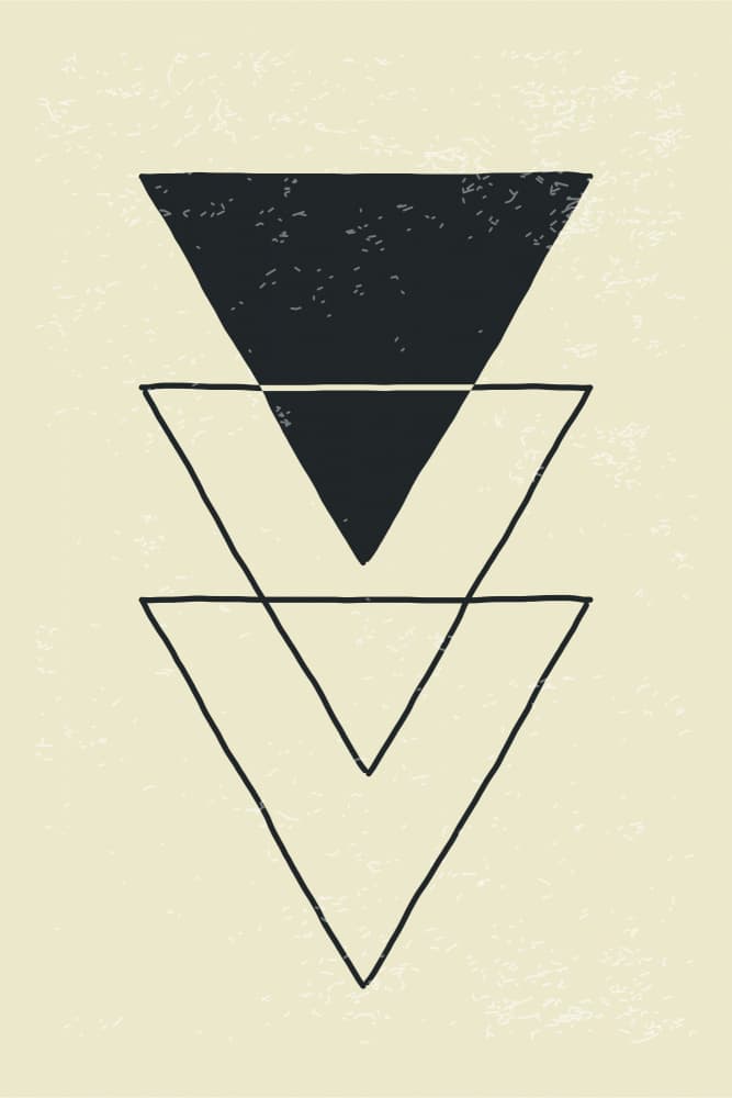 Stacked Geometric Triangles by jay stanley — canvas wall art