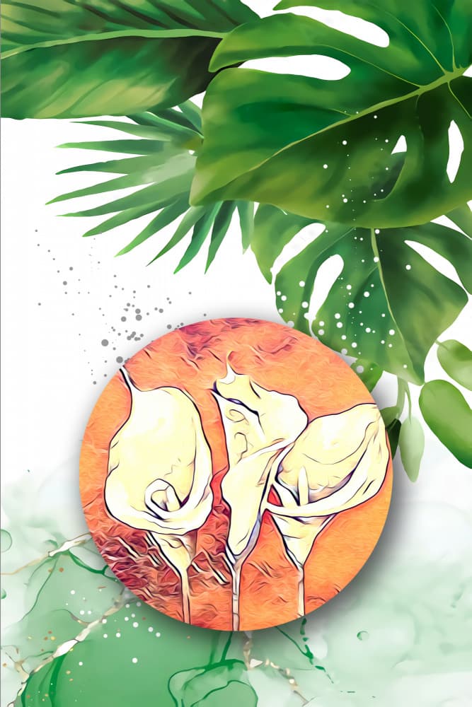 Elegant Tropical Calla Lilies by Rafal Kulik — canvas wall art